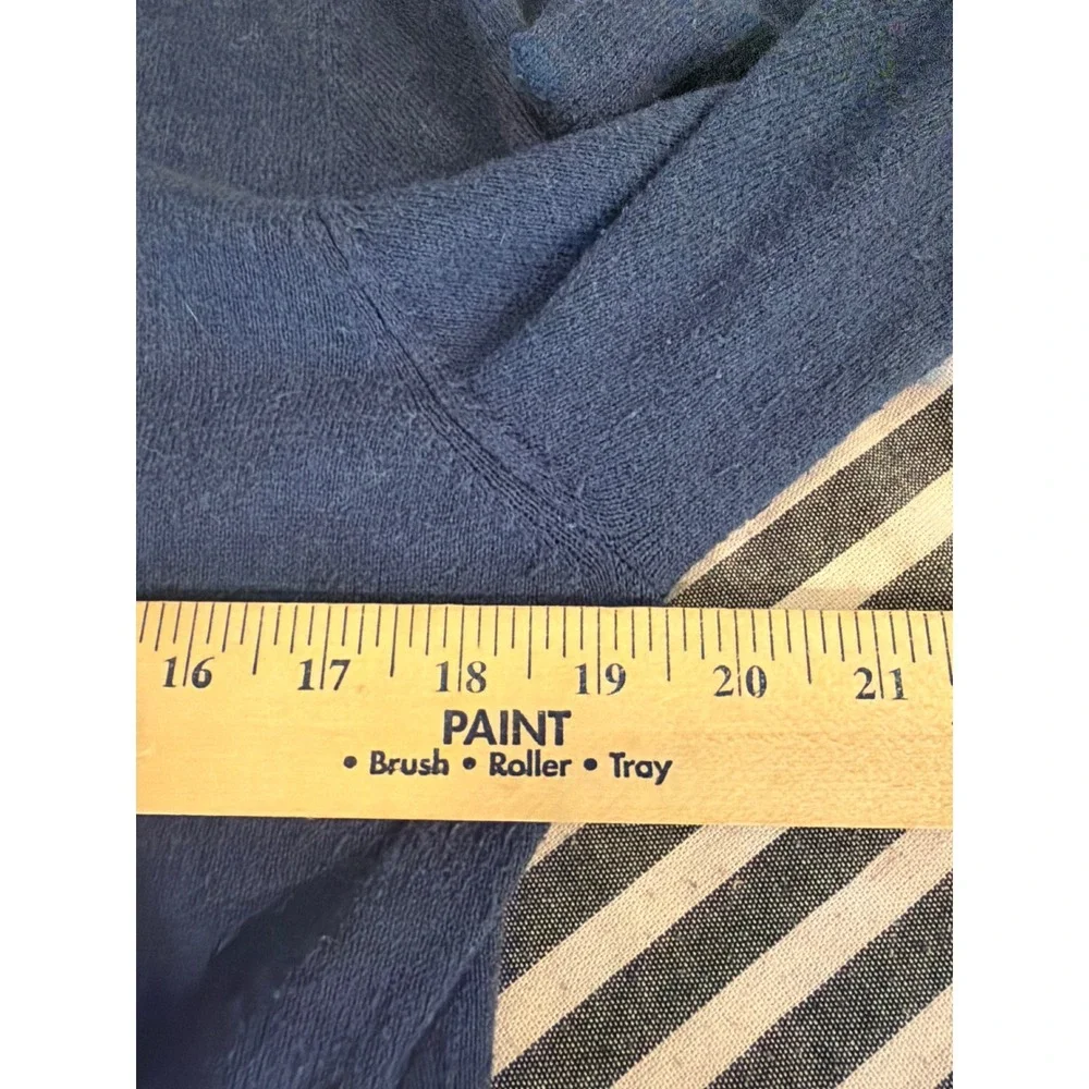 LL Bean Blue Cotton‎ Cashmere Blend Button Cardigan Sweater Large 290404